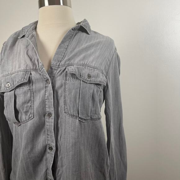 Cloth & Stone • Stone Washed Gray Button Up Long Sleeve - Picture 2 of 5